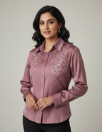 Imported satin party wear shirt