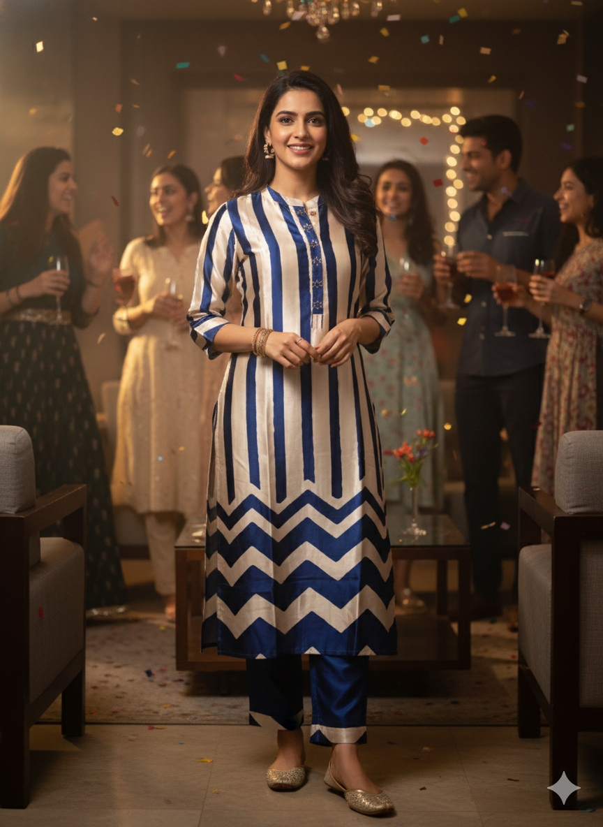 Premium gaji silk kurta set.