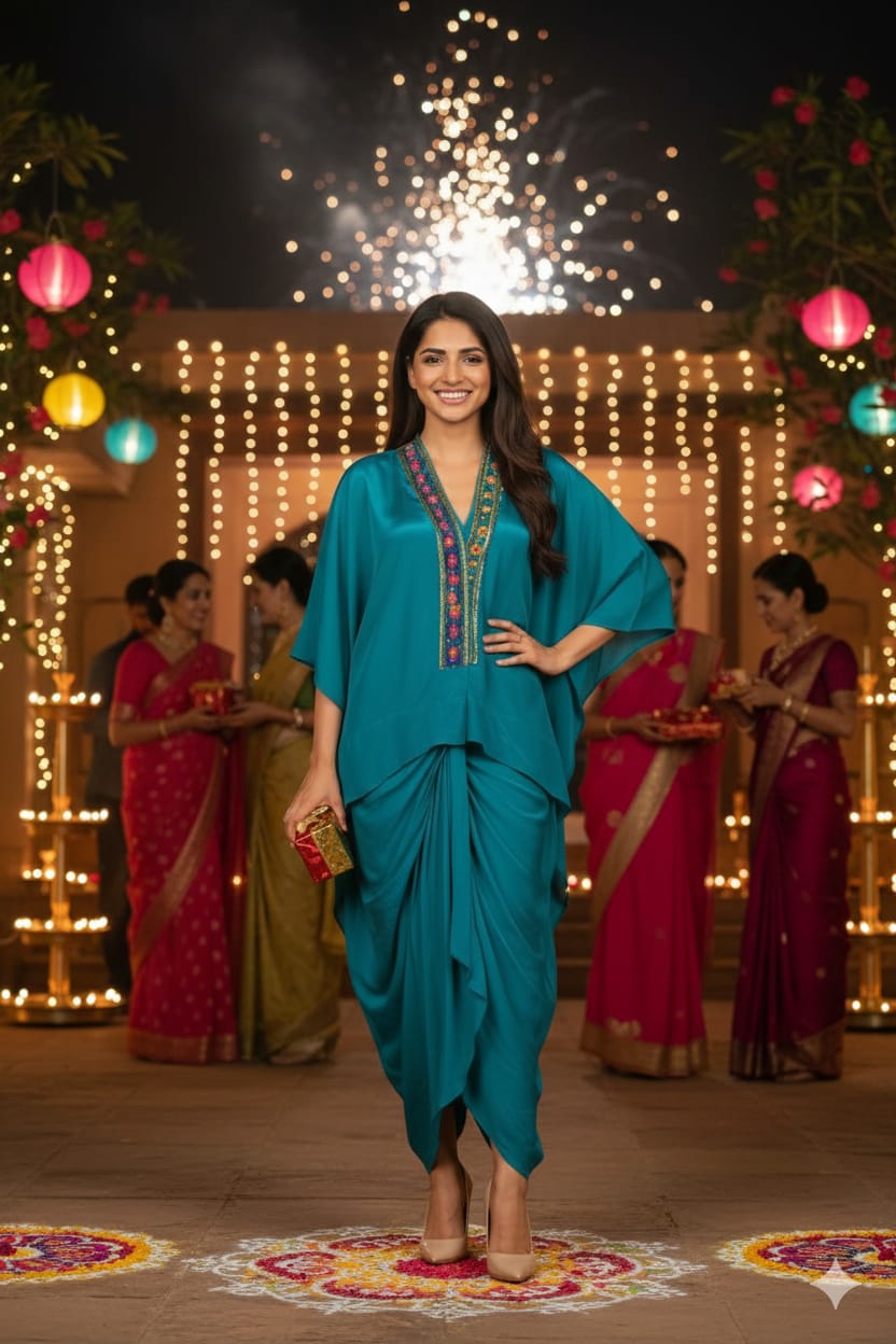 Premium Crepe Silk Dhoti Style Cord-Set