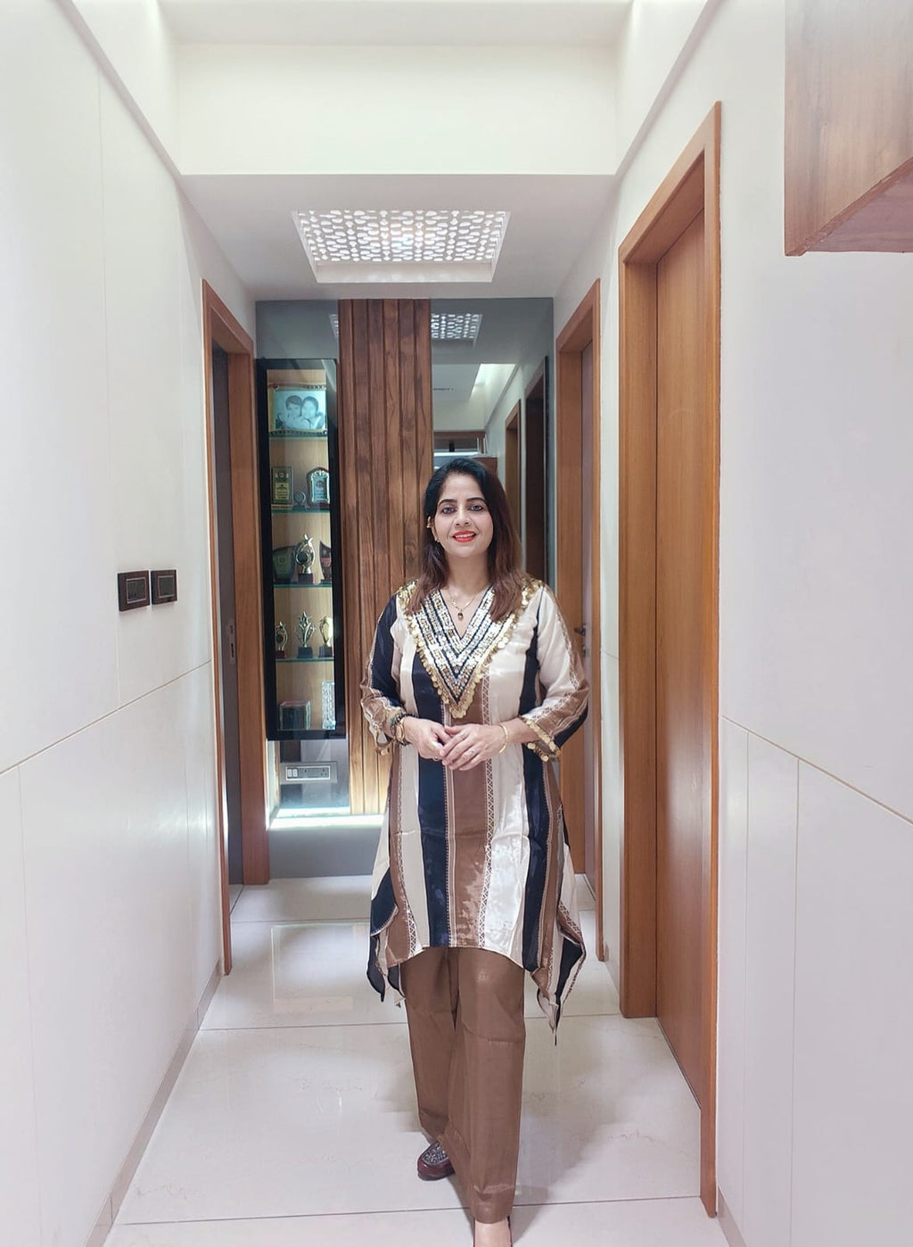 Premium Gaji Silk Embroidered Cord-Set (Kurti & Pant)