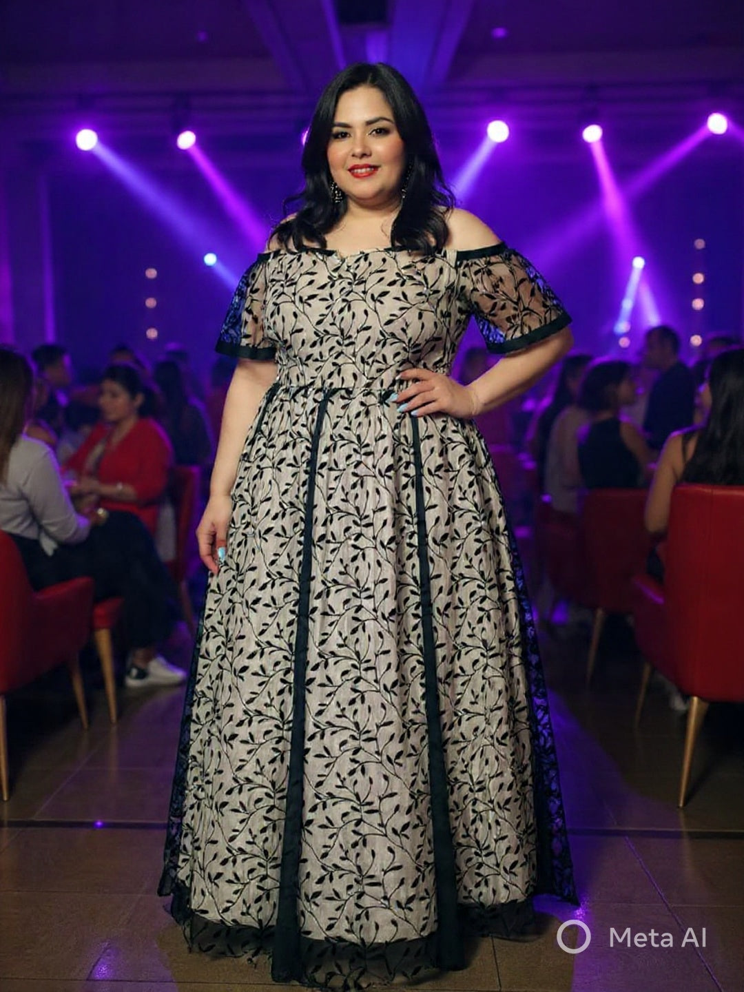 Imported partywear offshoulder gown.