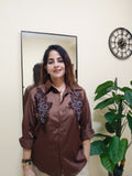 Imported satin party wear shirt