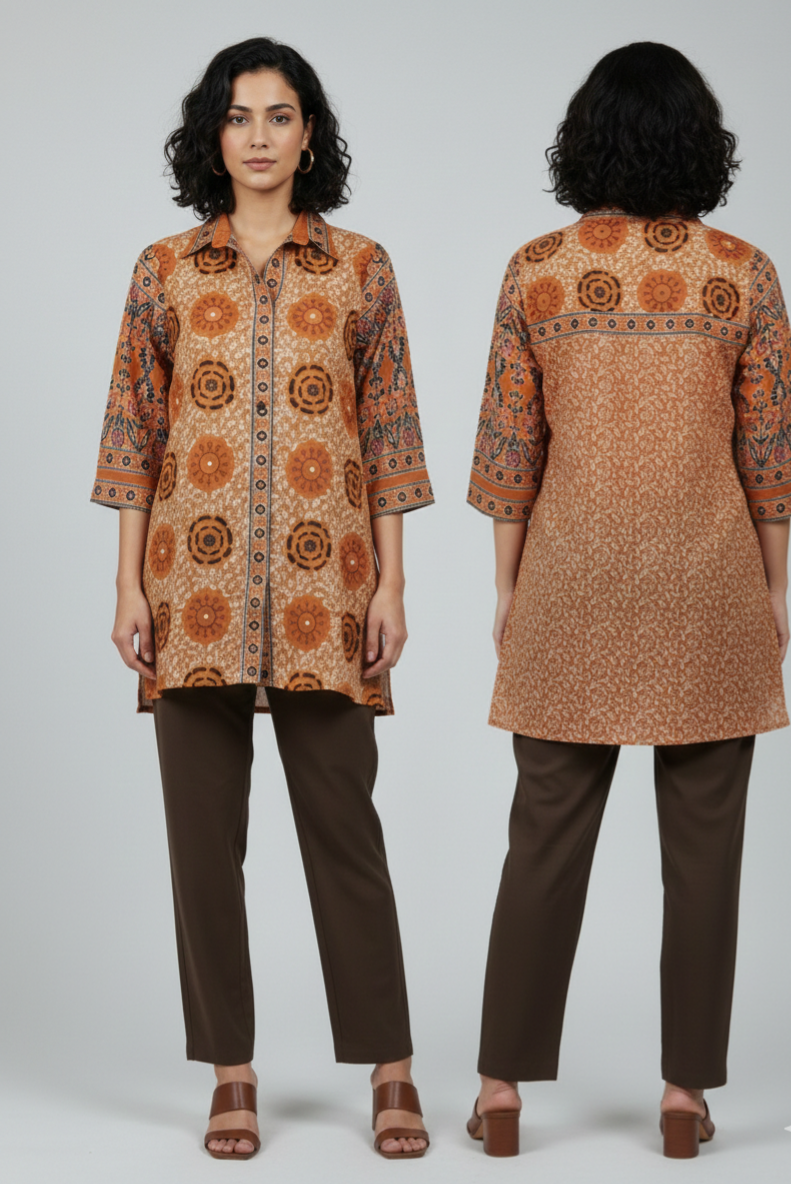 Maslin shirts three different designs silk fabric,