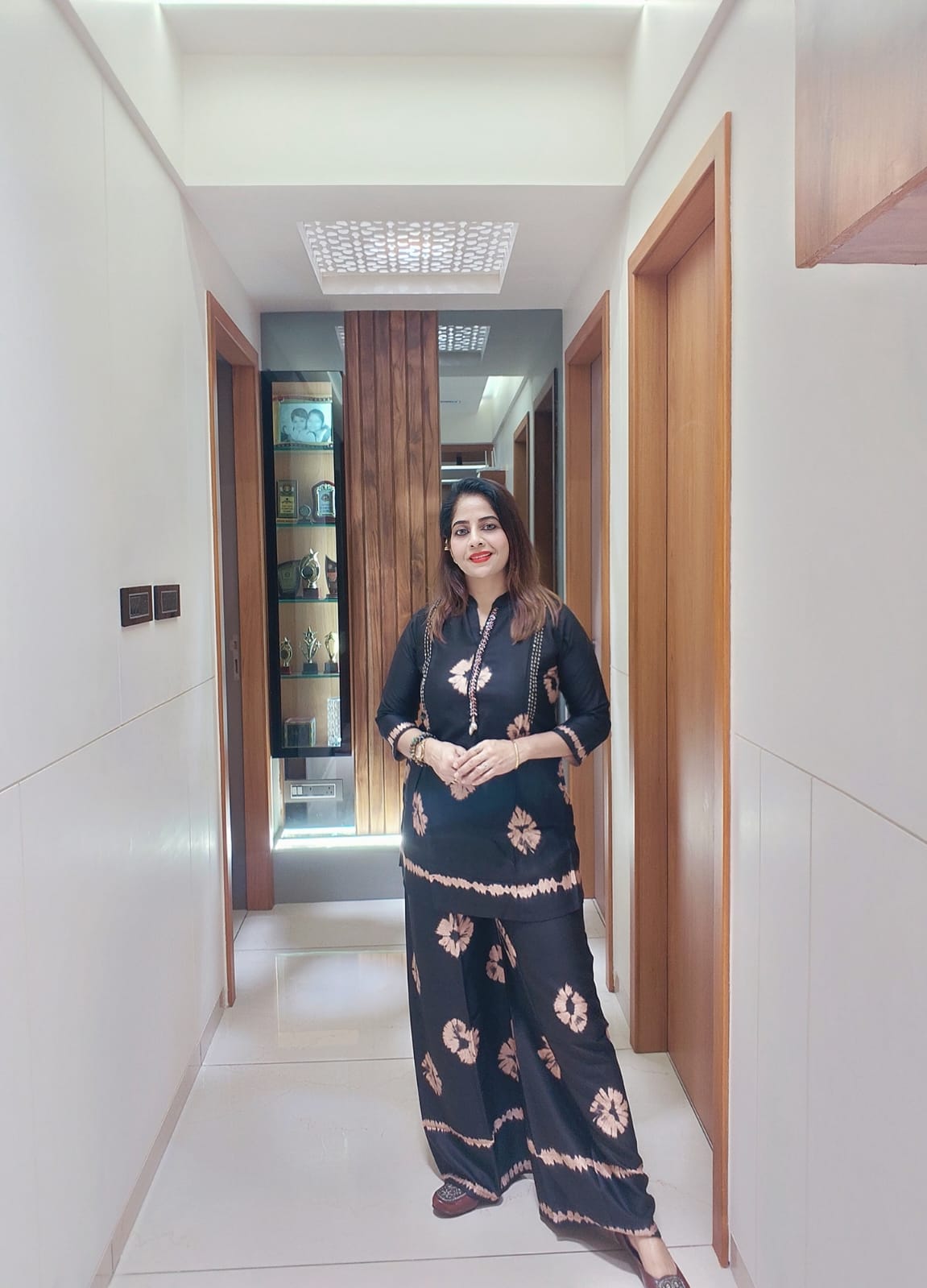 Soft Gaji Silk Printed Cord-Set (Kurti & Pant)