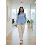 Imported cool, breezy embroidered shirt